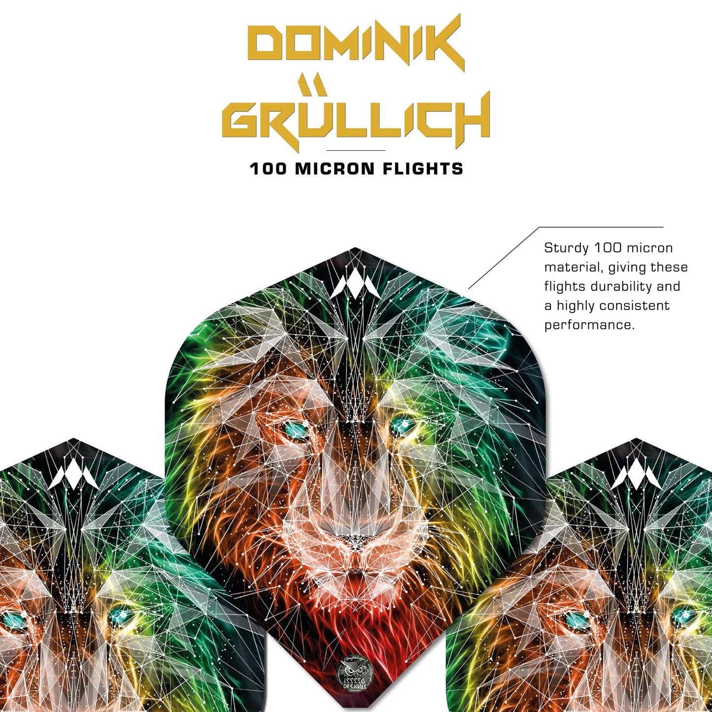 Mission Solo Dart Flights - 100 Micron - Std - No2 - Dominik Grüllich