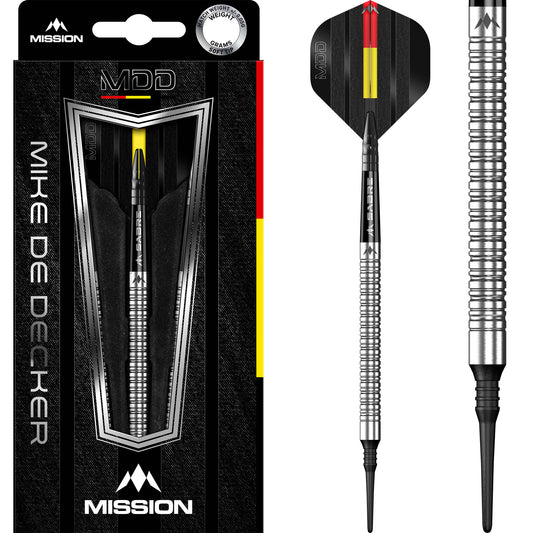Mission Mike De Decker Darts - Soft Tip - 95% Tungsten - Silver - 20g