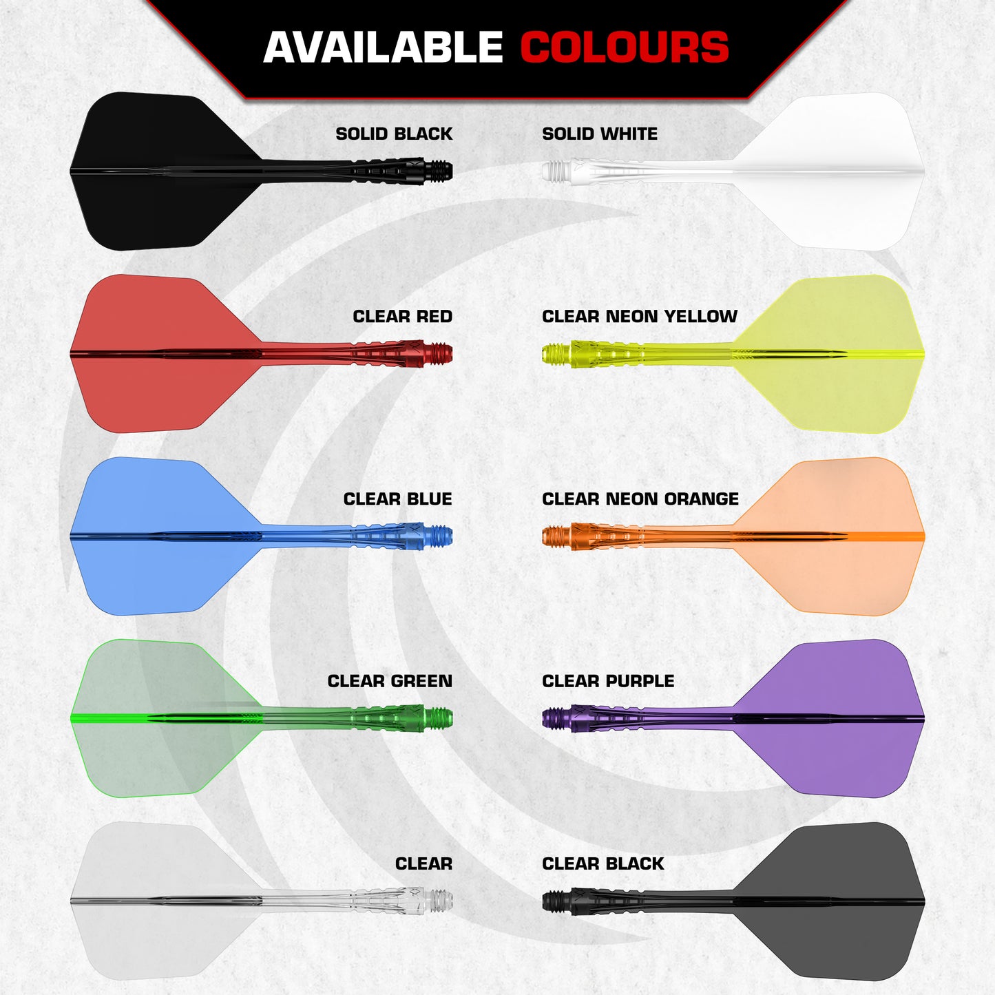 Force 90 Vortex - Moulded Flight & Shaft - Standard No6 - Clear Black