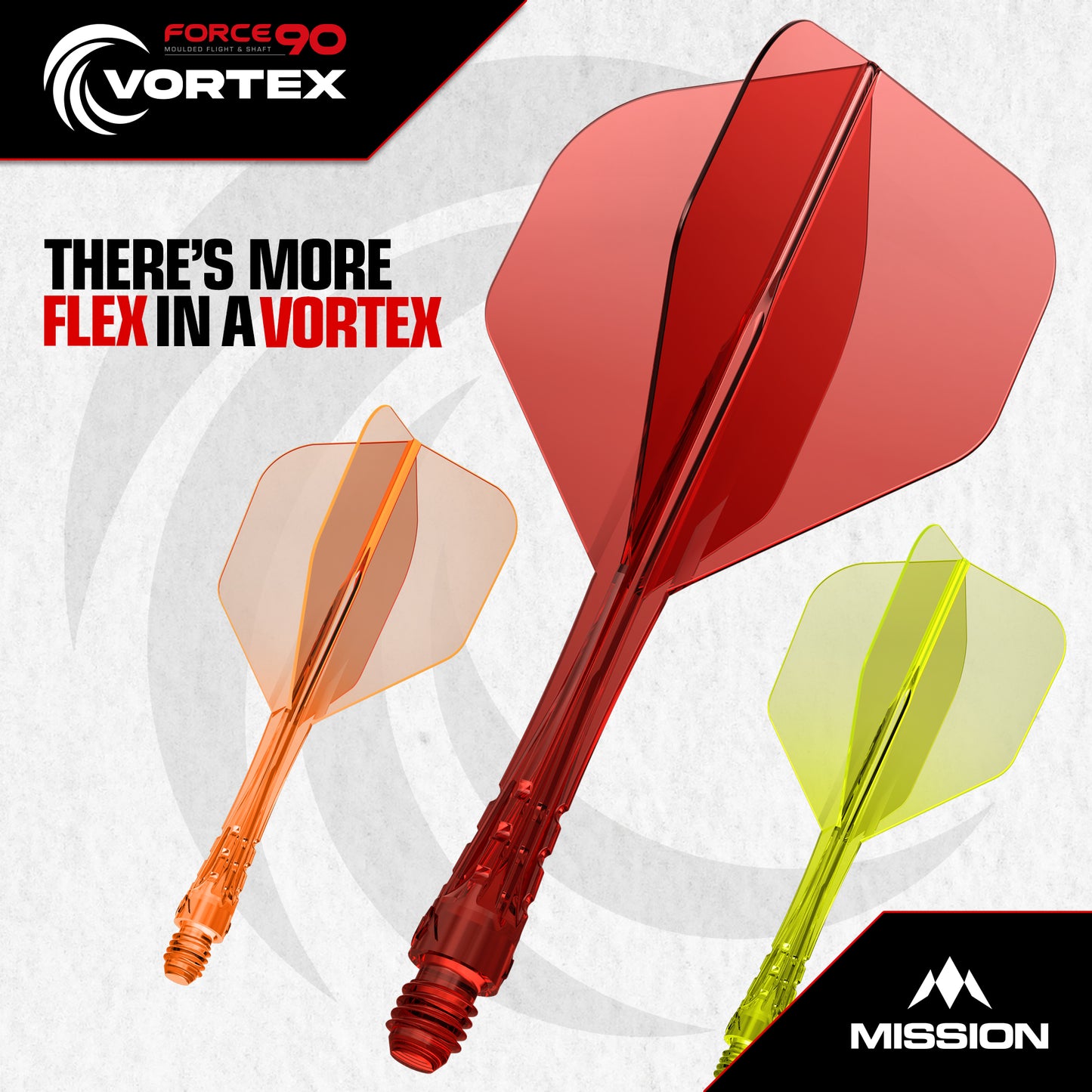Force 90 Vortex - Moulded Flight & Shaft - Standard No6 - Clear Black