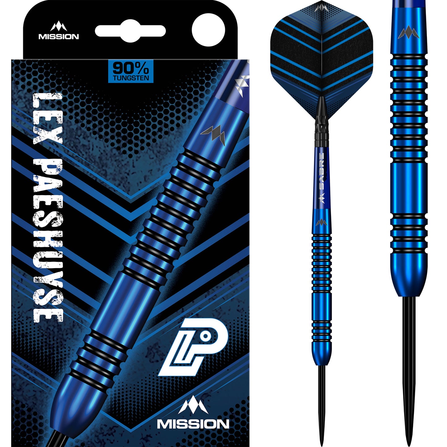 Lex Paeshuyse Darts - Steel Tip - 90% Tungsten - Blue & Black