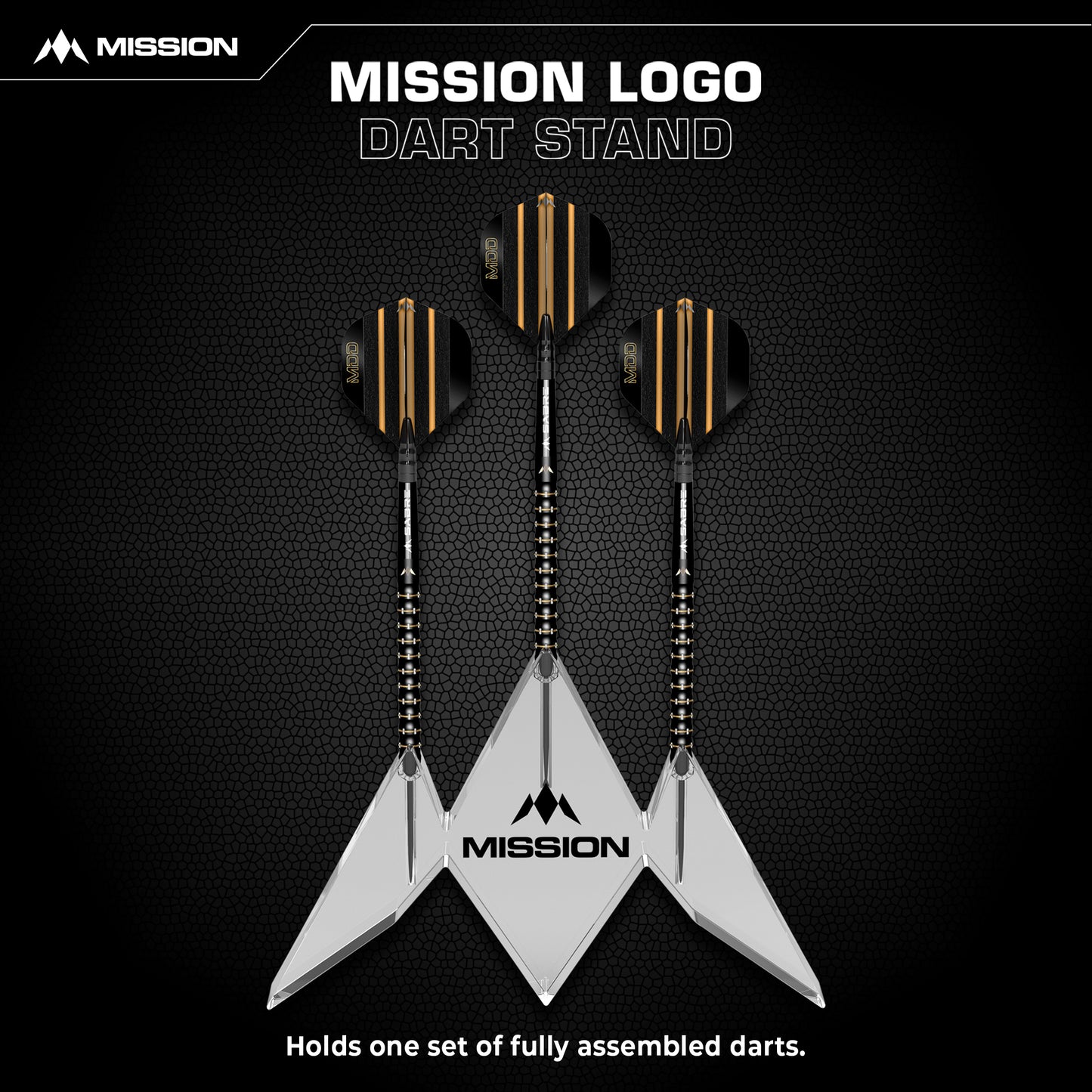 Mission Acrylic Dart Stand - Logo - 3 Dart Display Stand