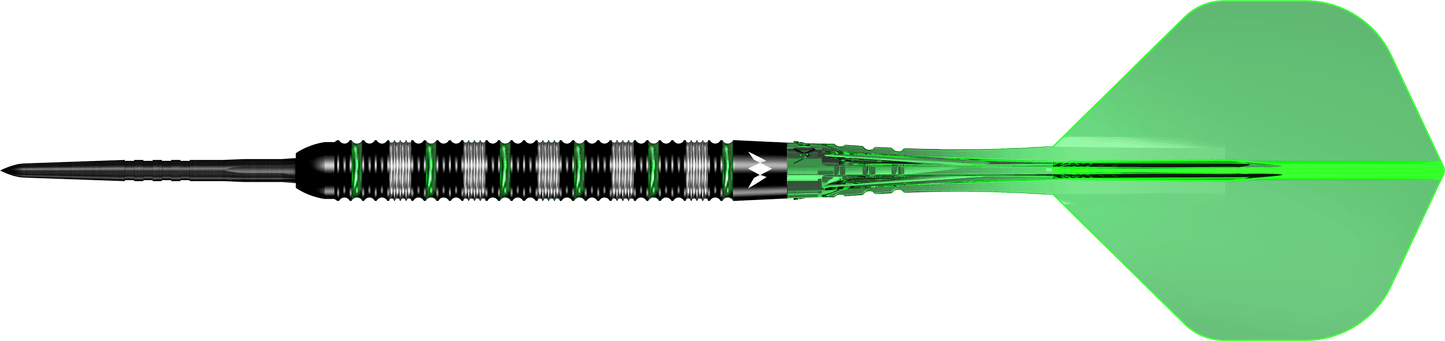 Mission Moldavite Darts - Steel Tip - 95% Tungsten - Black & Green
