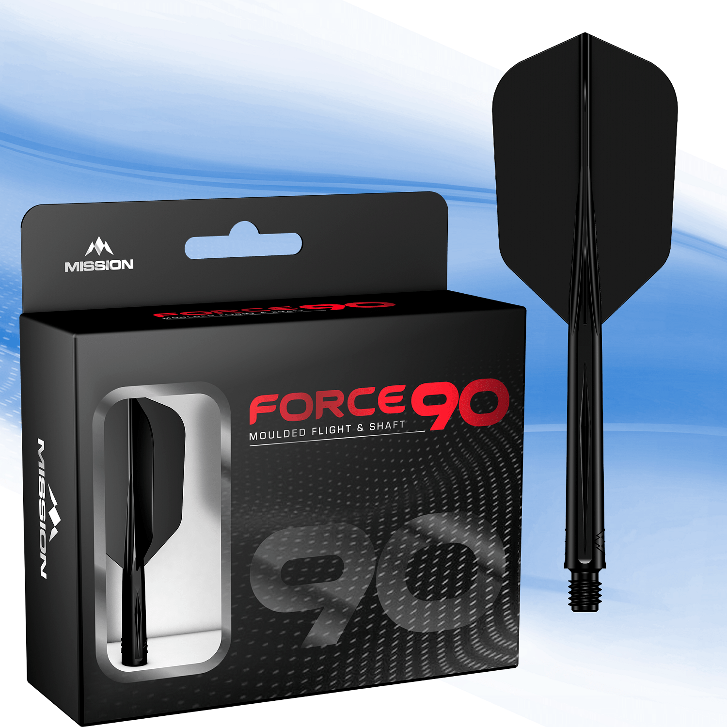 Mission Force 90 - New Moulded Flight & Shaft System - Black - Slim