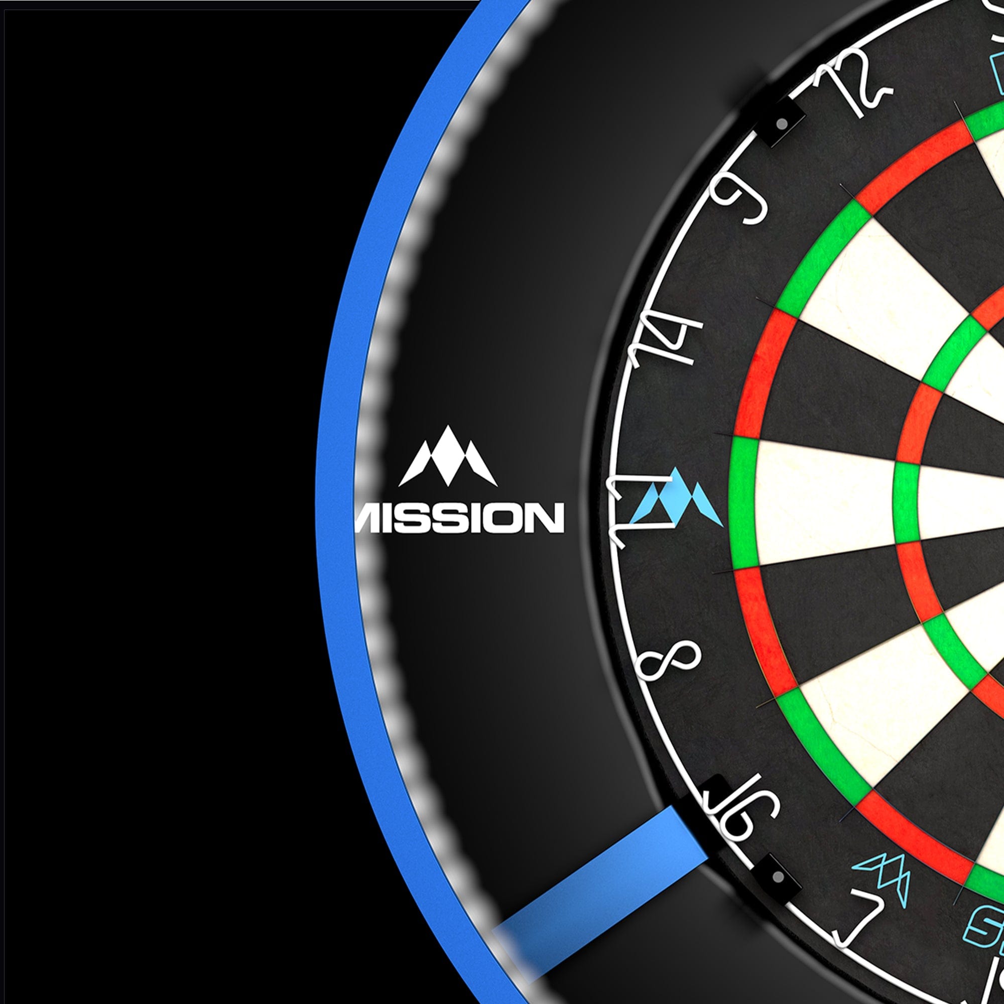 Mission Torus 270 Dartboard Lighting - Blue - Bright White Light