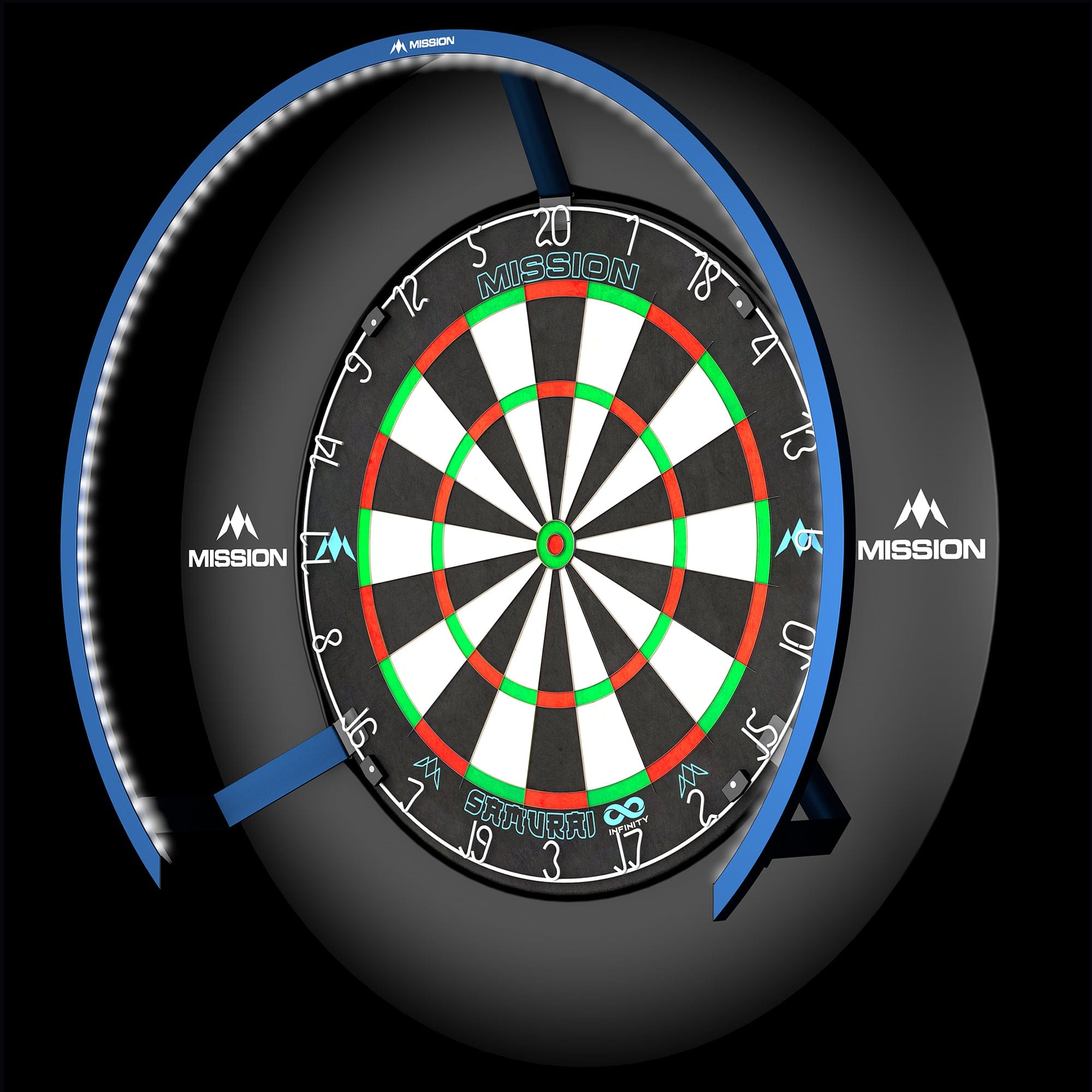 Mission Torus 270 Dartboard Lighting - Blue - Bright White Light