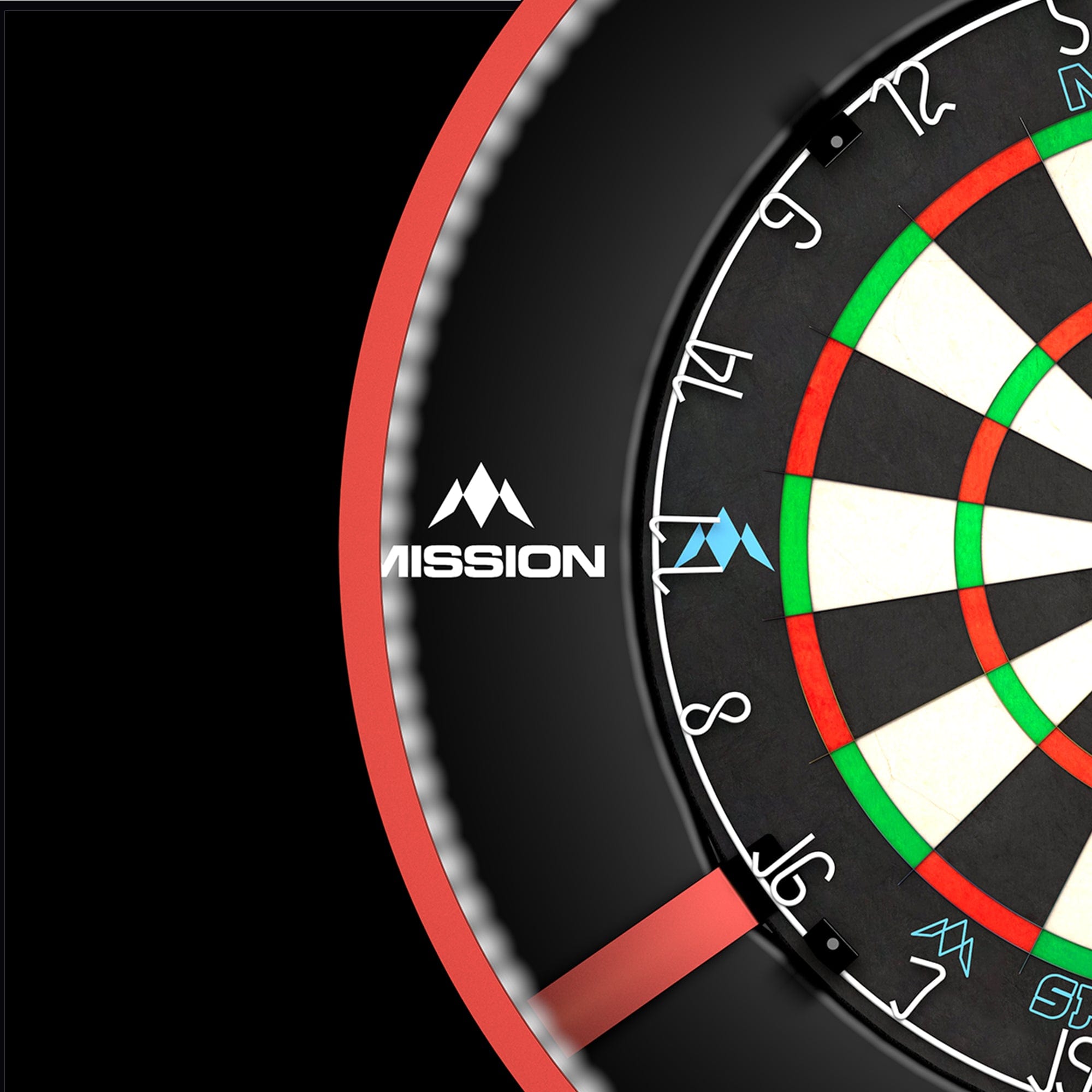 Mission Torus 270 Dartboard Lighting - Red - Bright White Light