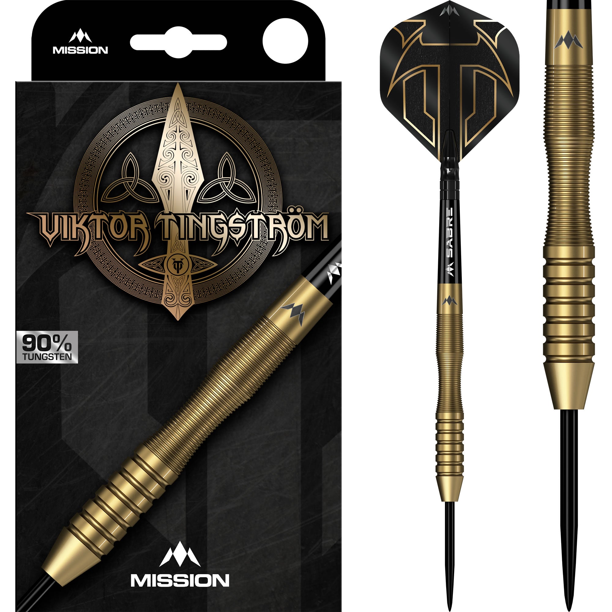Viktor Tingstrom Darts - Steel Tip - 90% Tungsten - Gold