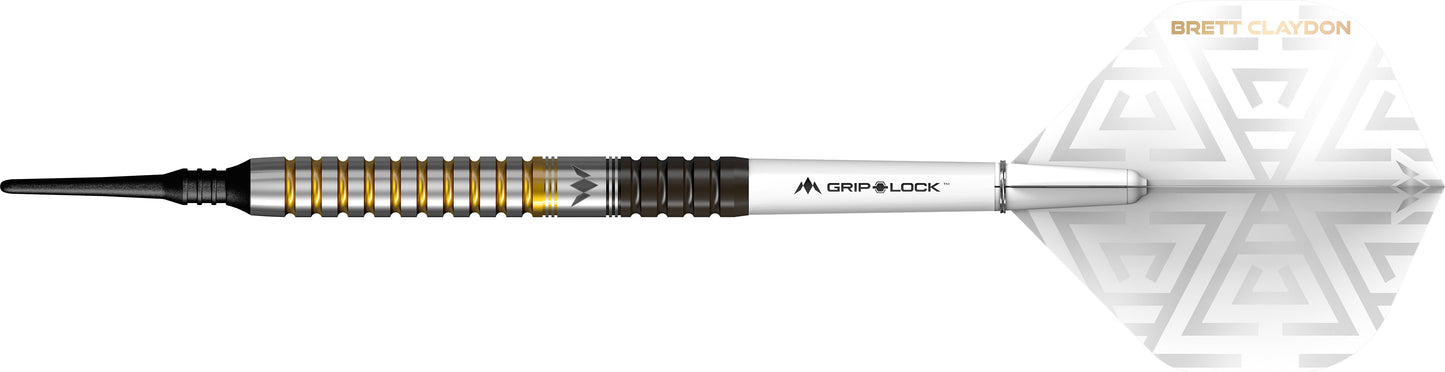 Mission Brett Claydon Darts - Soft Tip - Black & Gold - 21g