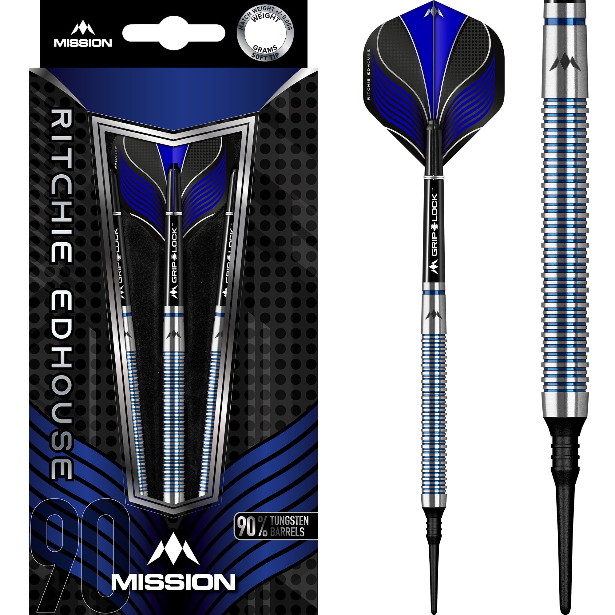 Mission Ritchie Edhouse Darts - Soft Tip - Blue