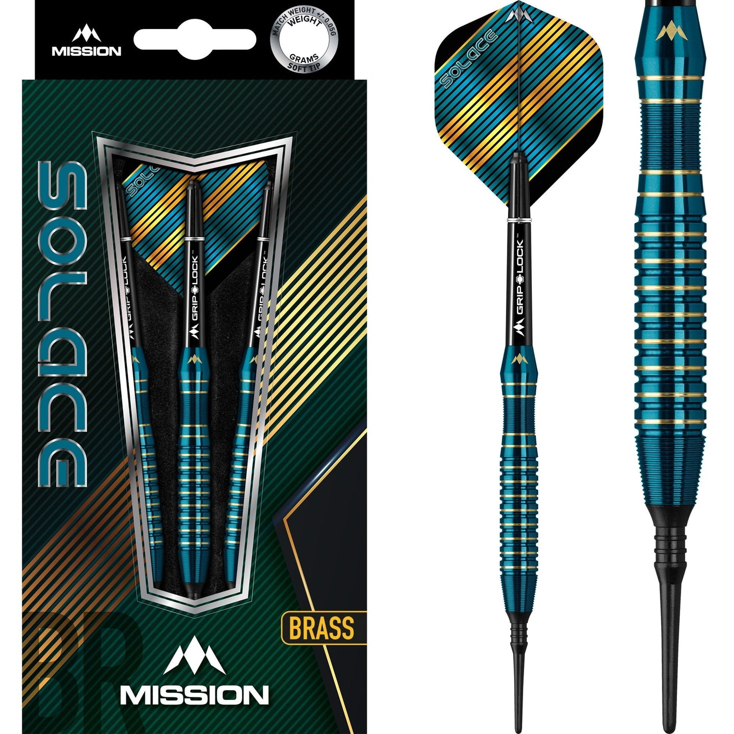 Mission Solace Darts - Soft Tip Brass - M1 - Dark Green