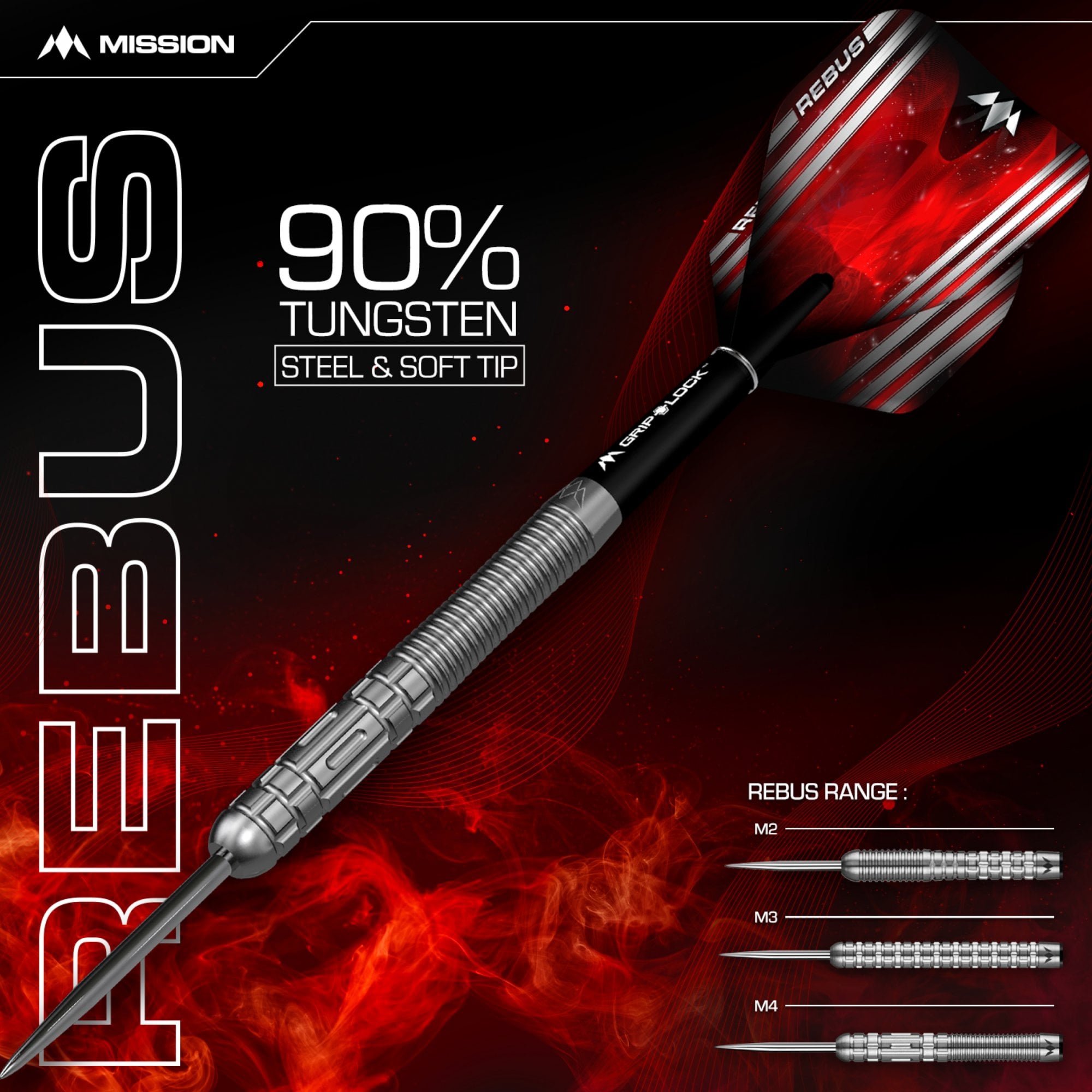 Mission Rebus Darts - Steel Tip - M2 - Front Ring Grip