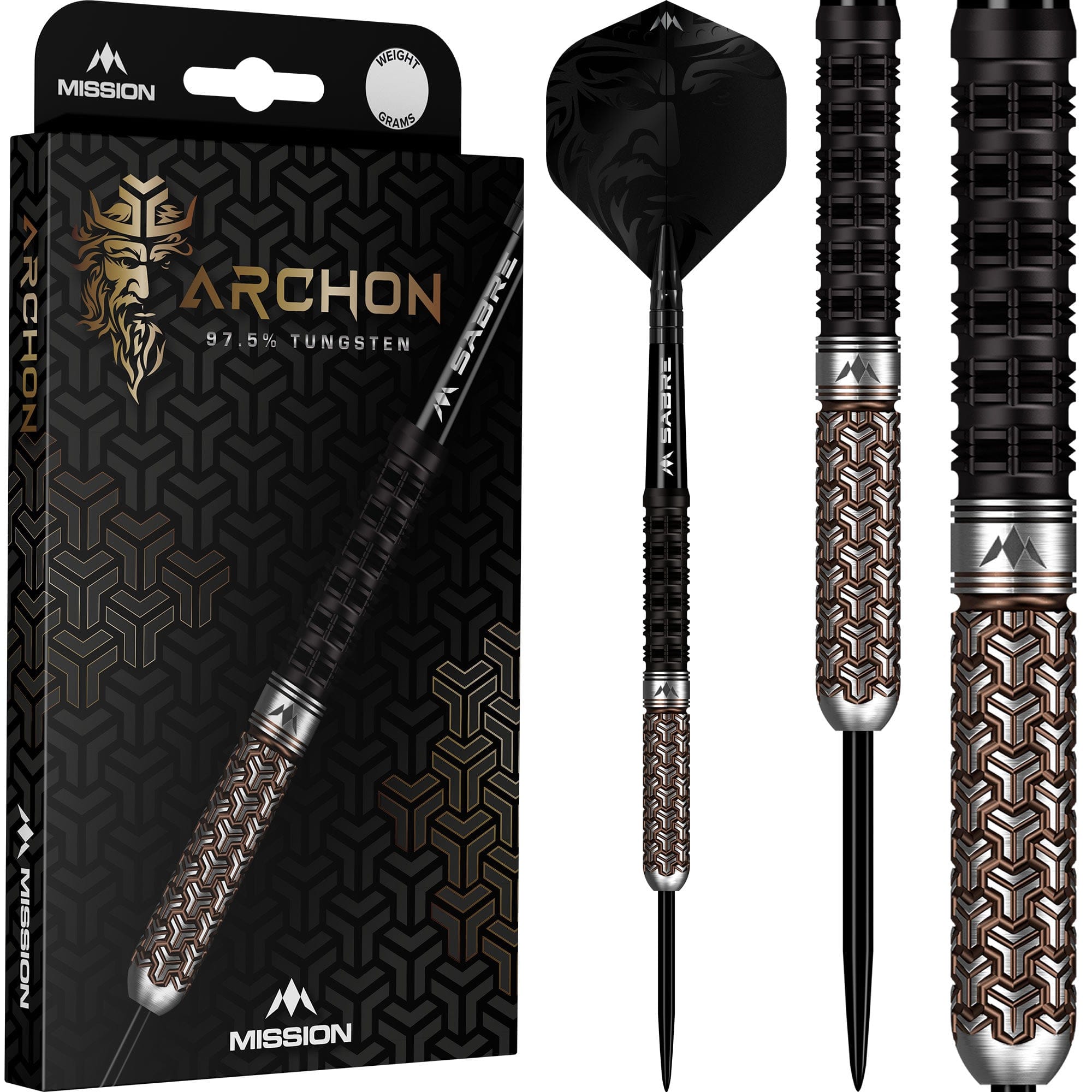 Mission Archon Darts - Steel Tip - 97.5% - Black & Bronze PVD