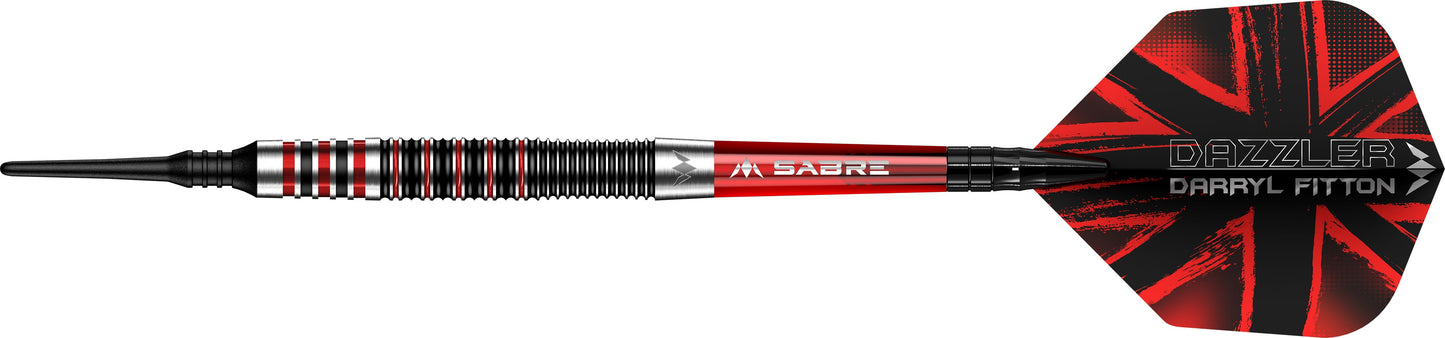 Mission Darryl Fitton Darts - Soft Tip - Electro Black & Red - The Dazzler - 18g