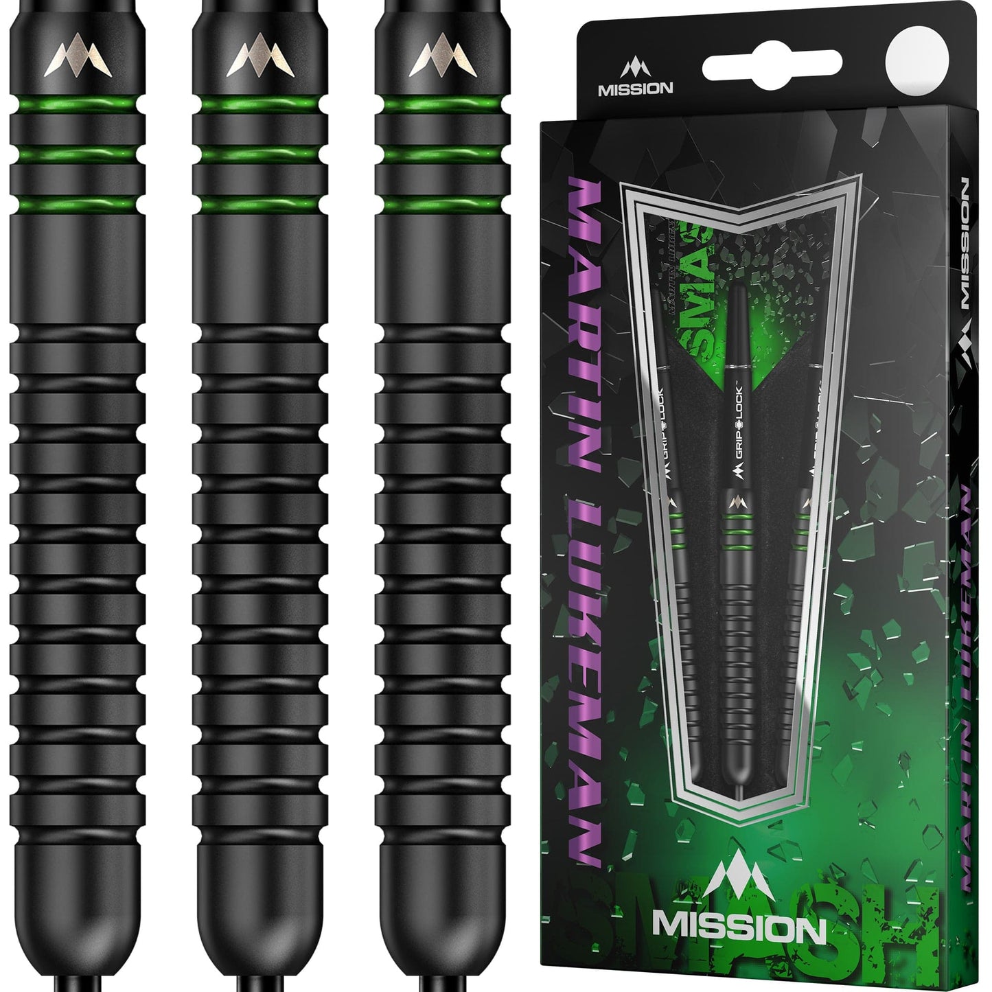 Mission Martin Lukeman Darts - Steel Tip - 90% - Smash - Black Titanium 25g