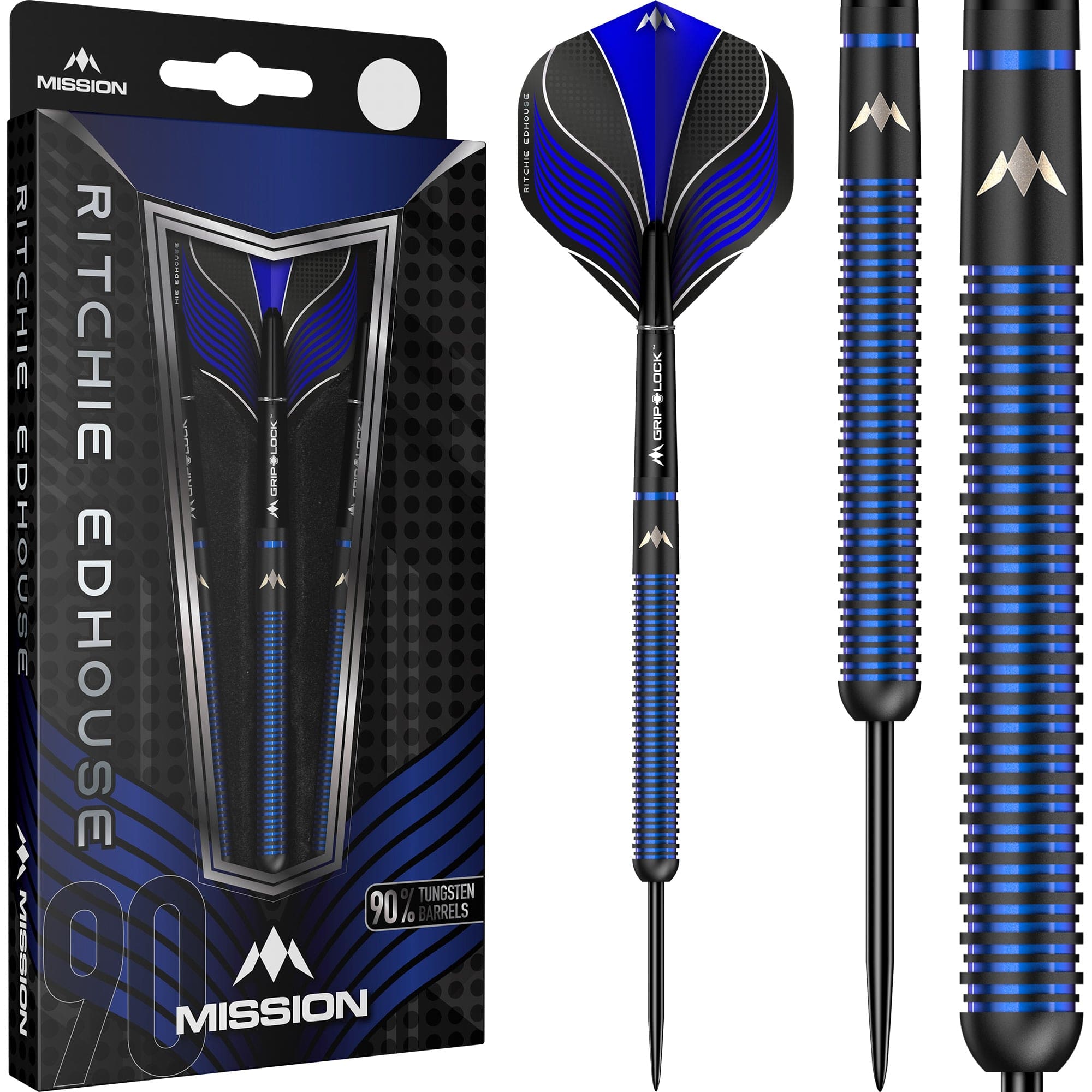 Mission Ritchie Edhouse Darts - Steel Tip -  90% - Madhouse - Black Titanium 23g