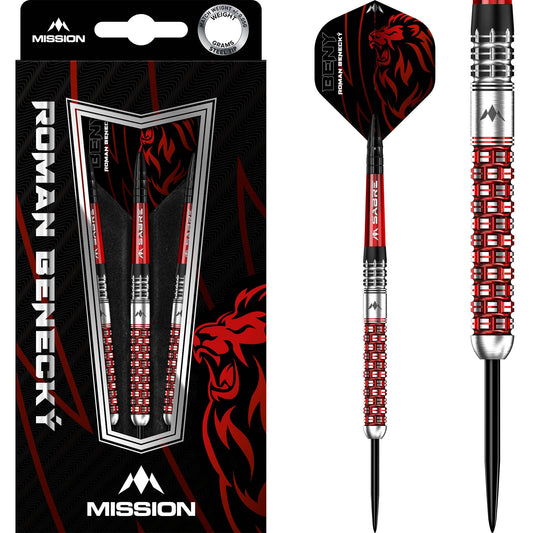 Mission Roman Benecky Darts - Steel Tip - Black & Red