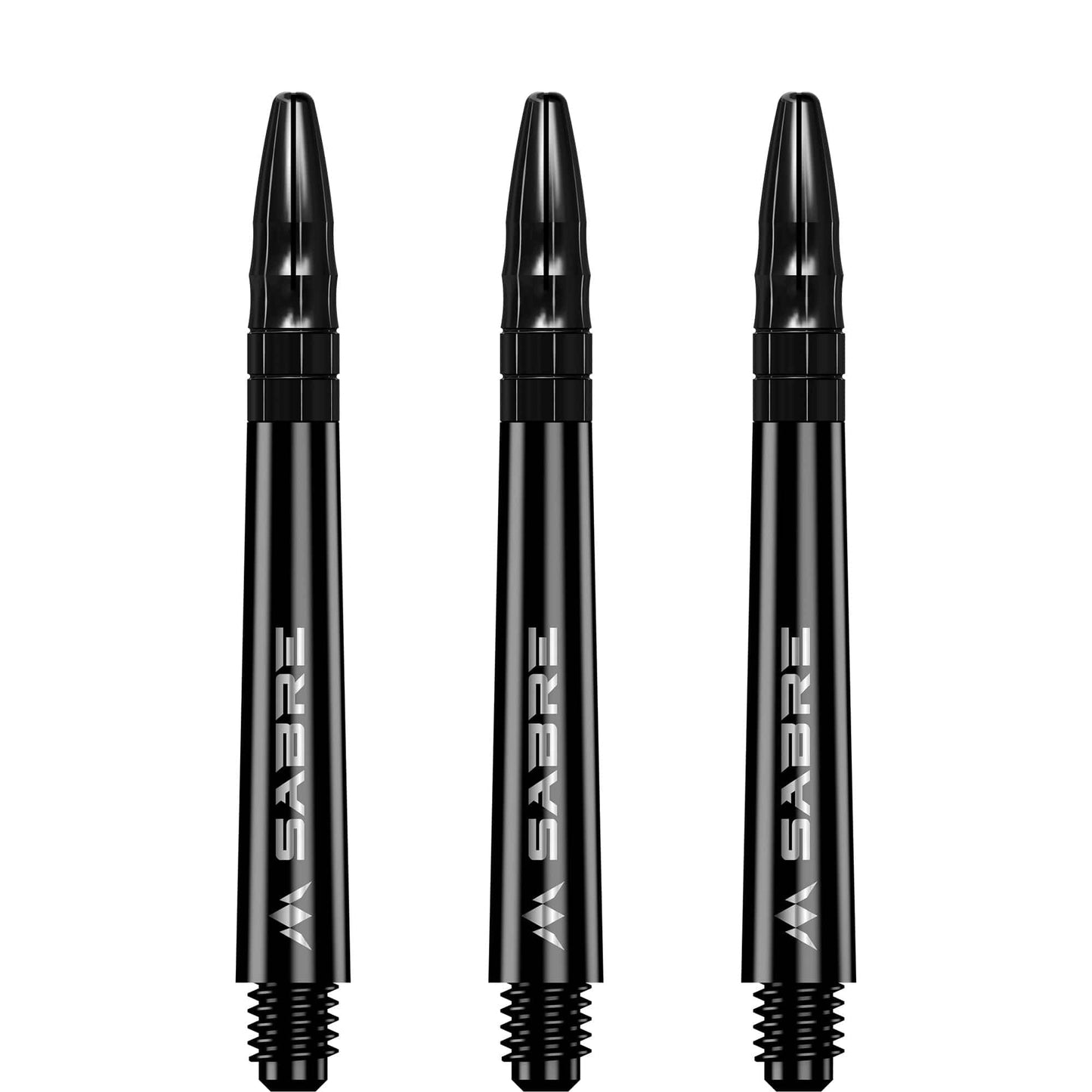 Mission Sabre Shafts - Polycarbonate Dart Stems - Black - Black Top Tweenie Plus