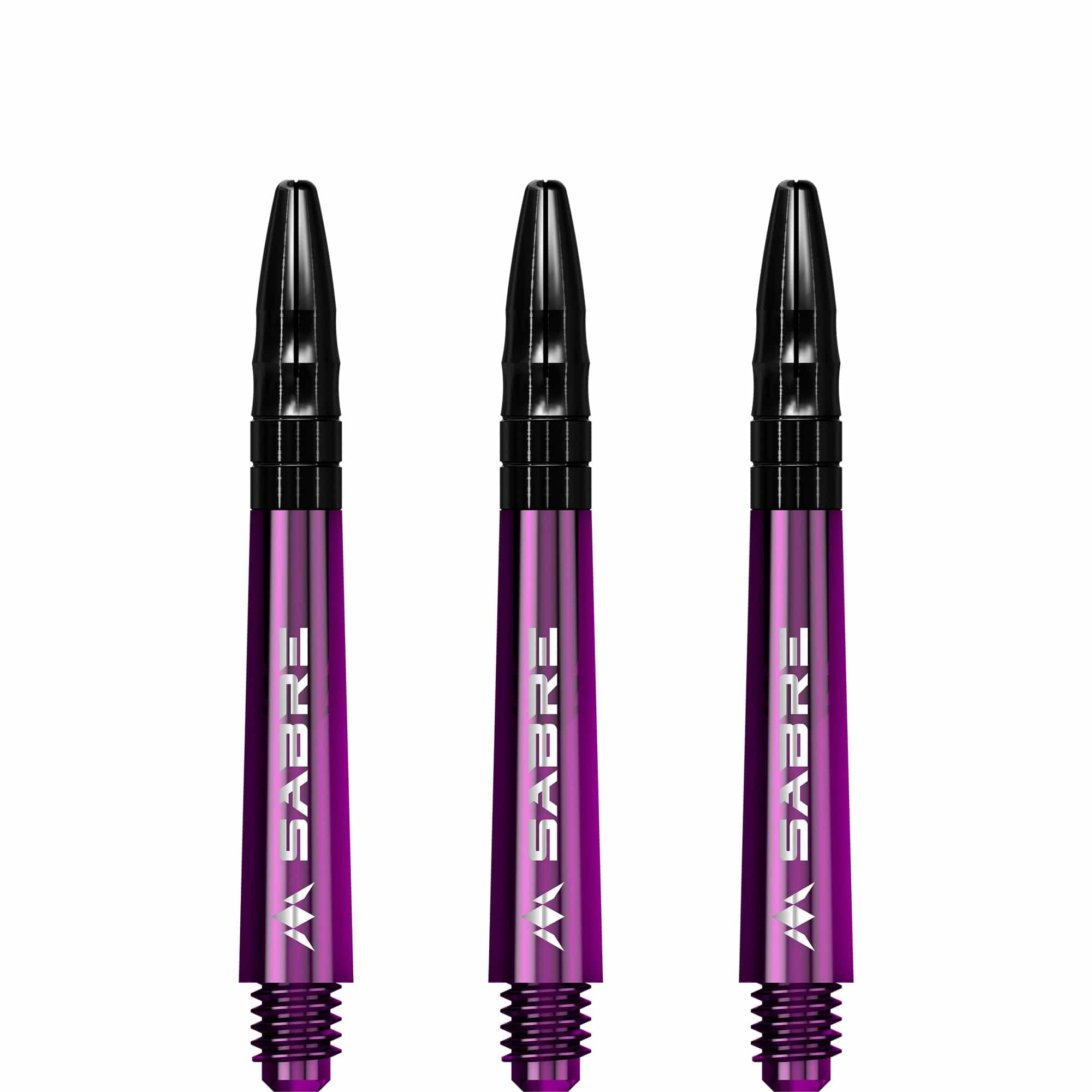 Mission Sabre Shafts - Polycarbonate Dart Stems - Purple - Black Top Tweenie