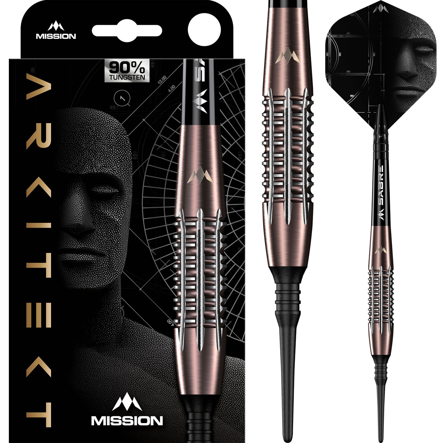 Arkitekt Darts - Soft Tip - 90% Tungsten - Bronze Silica PVD