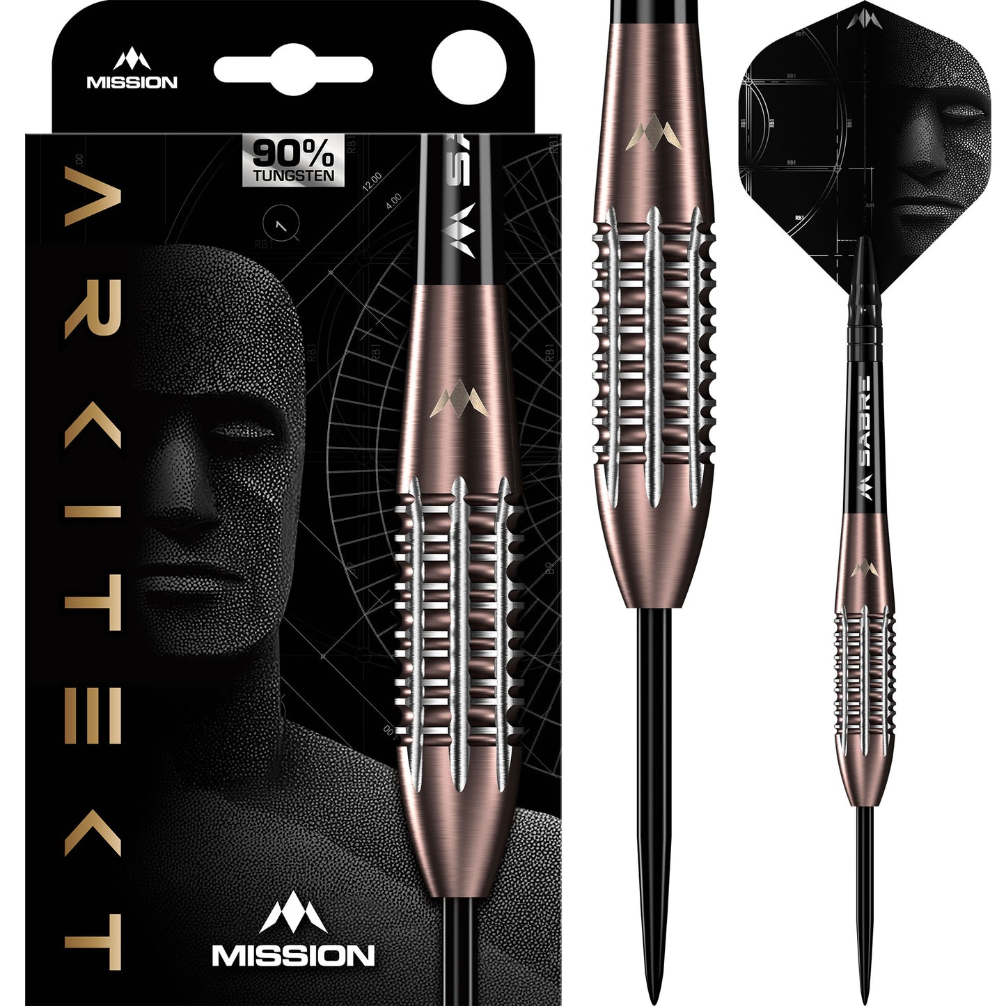 Arkitekt Darts - Steel Tip - 90% Tungsten - Bronze Silica PVD