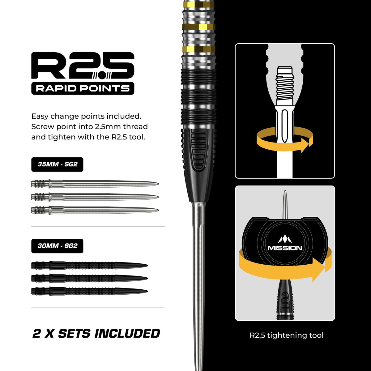 Astro R2.5 Darts - Steel Tip - 95% Tungsten