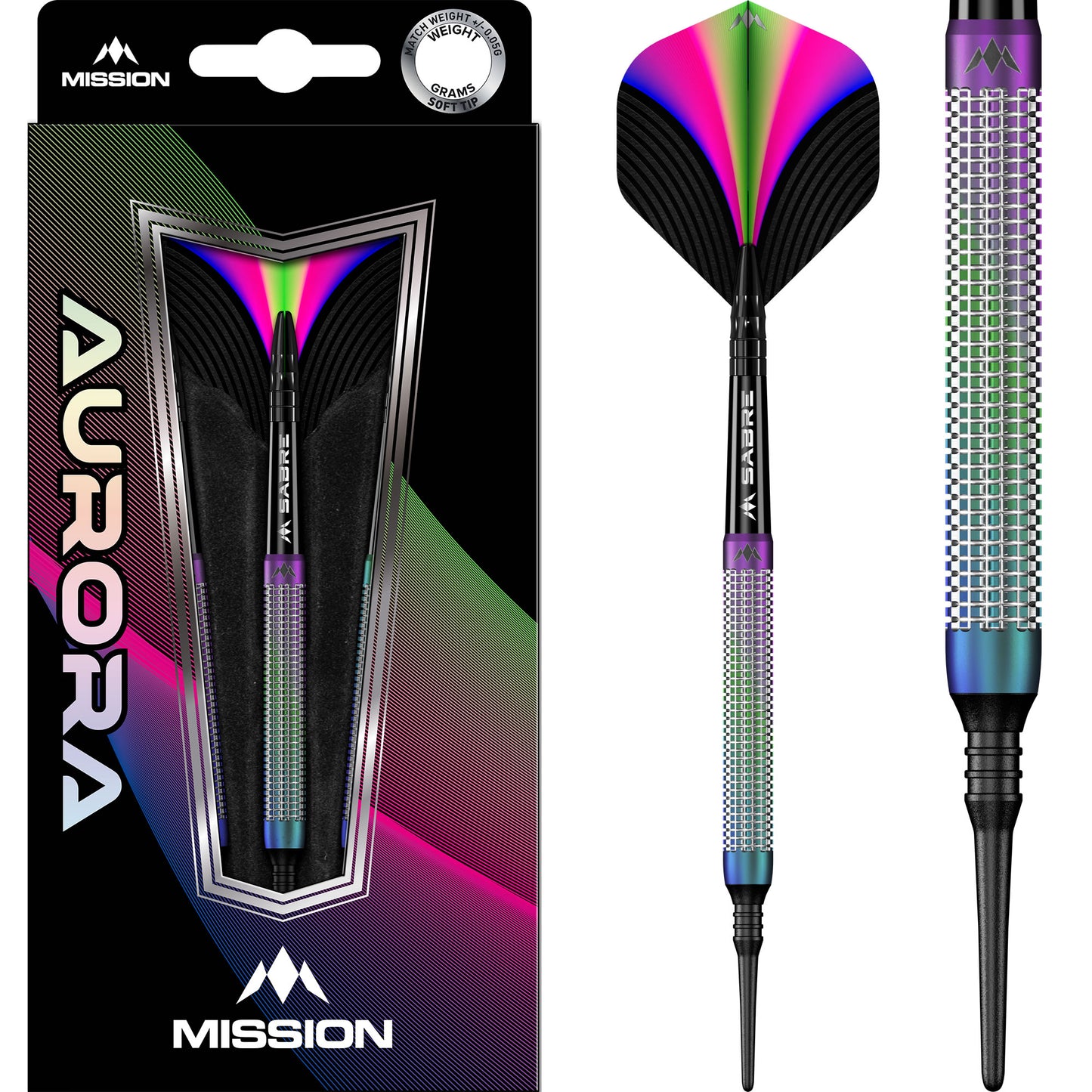 Mission Aurora Darts - Soft Tip - 90% Tungsten - Coral PVD