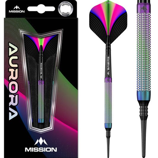 Mission Aurora Darts - Soft Tip - 90% Tungsten - Coral PVD