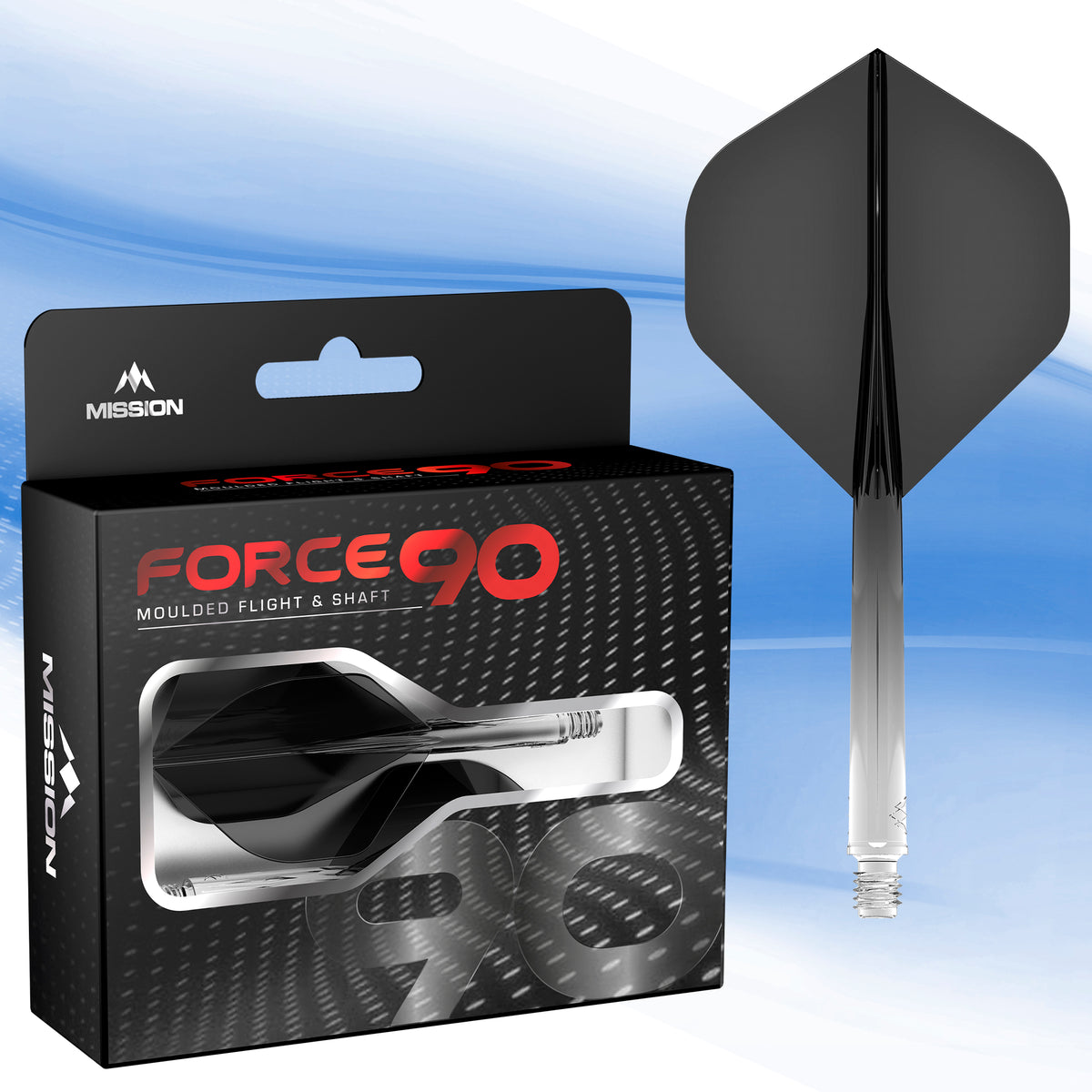 Force 90 Gradient - Moulded Flight & Shaft System - Standard No2 - Black