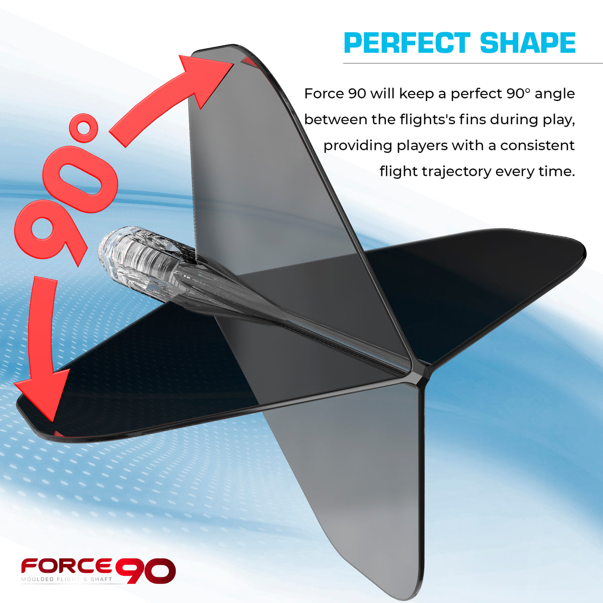 Force 90 Gradient - Moulded Flight & Shaft System - Standard No2 - Black