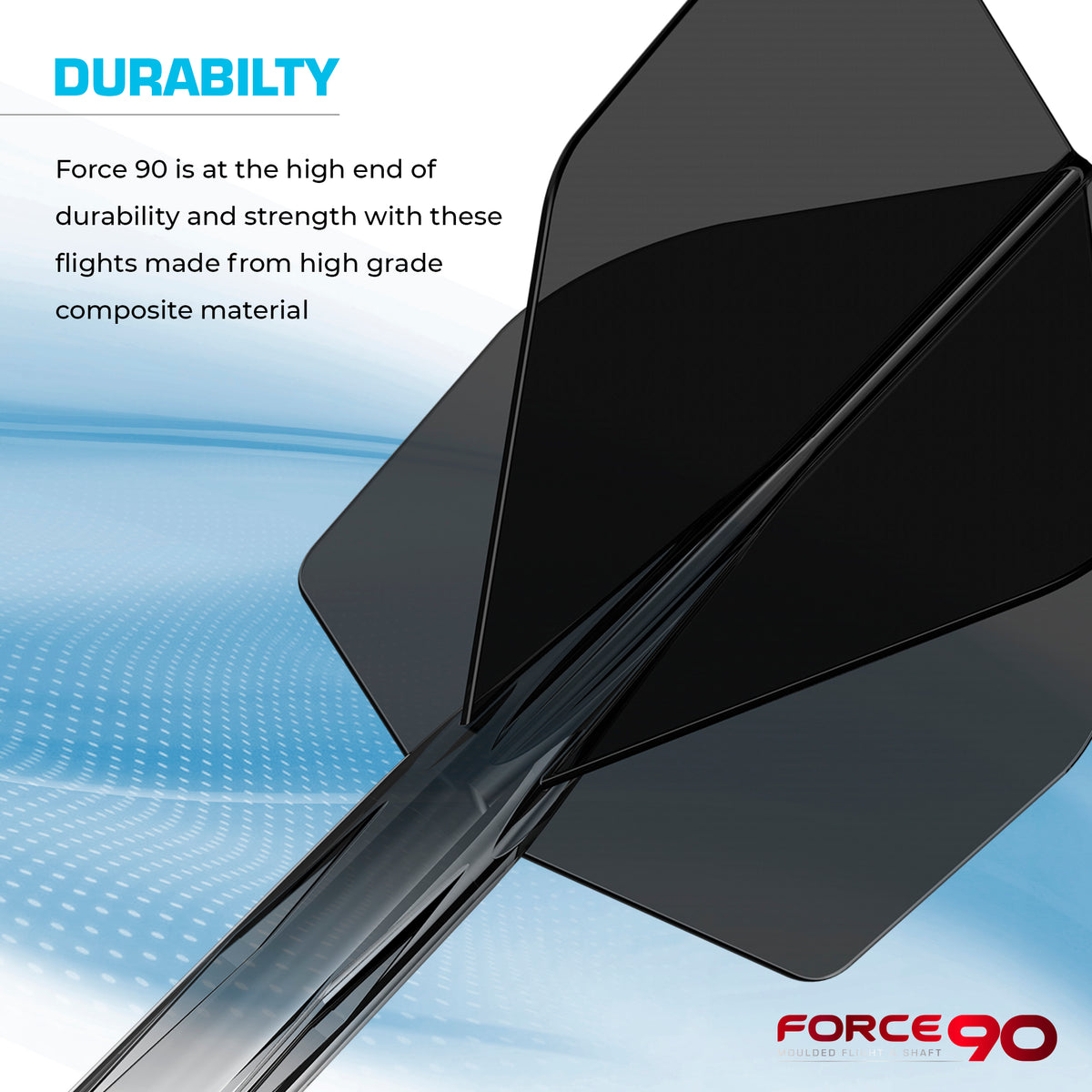 Force 90 Gradient - Moulded Flight & Shaft System - Standard No2 - Black
