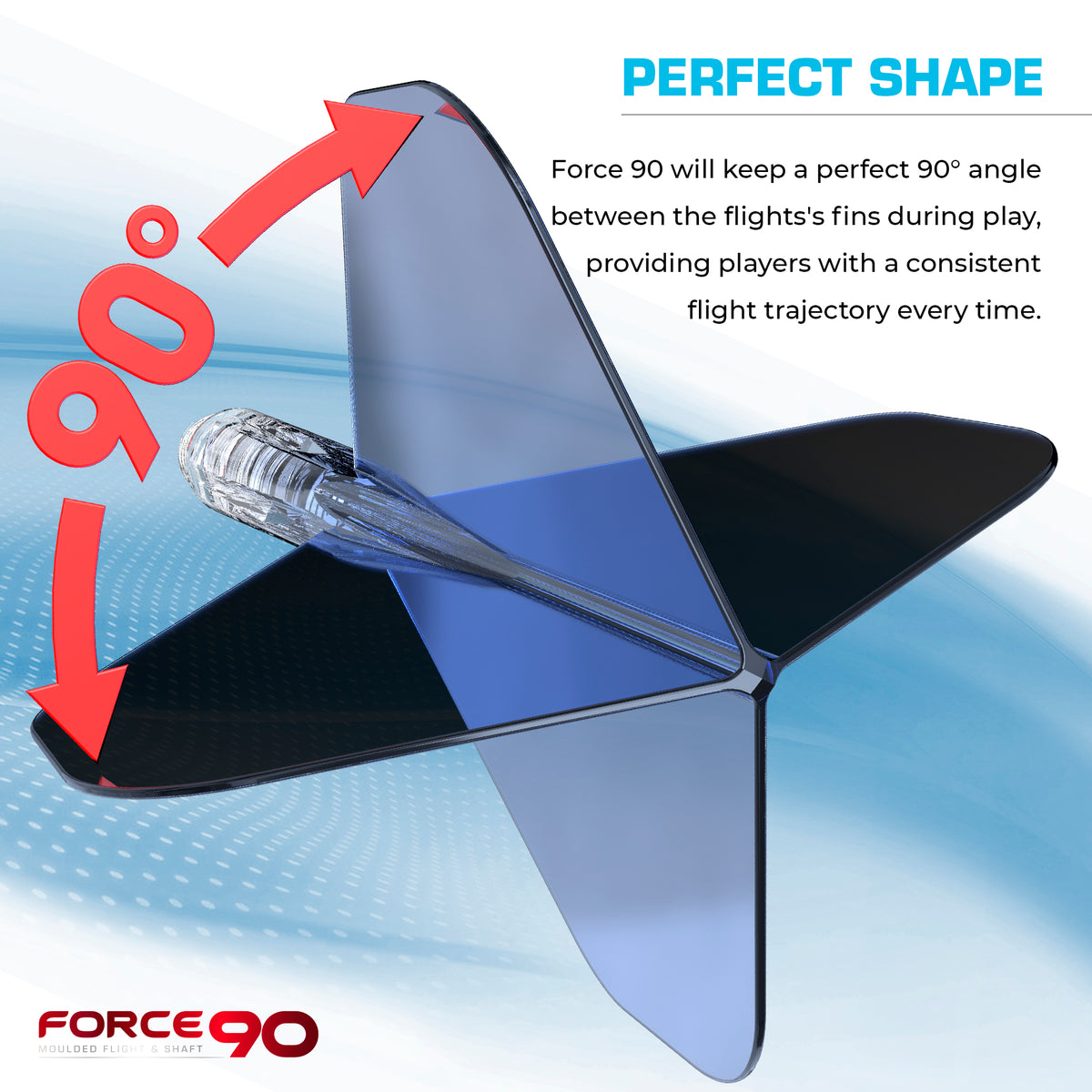 Force 90 Gradient - Moulded Flight & Shaft System - Standard No2 - Blue