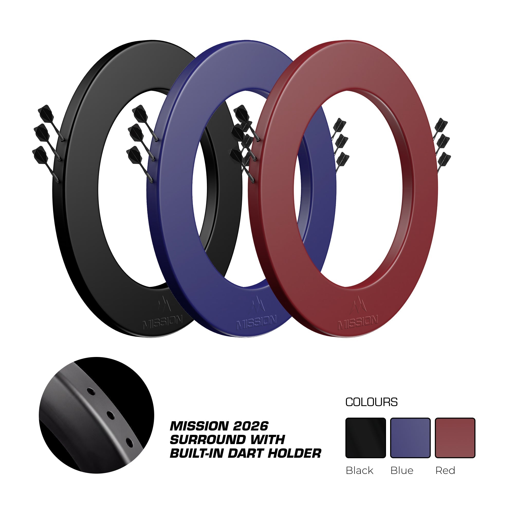 Dartboard Surround - Logo - Built in Dart Holder