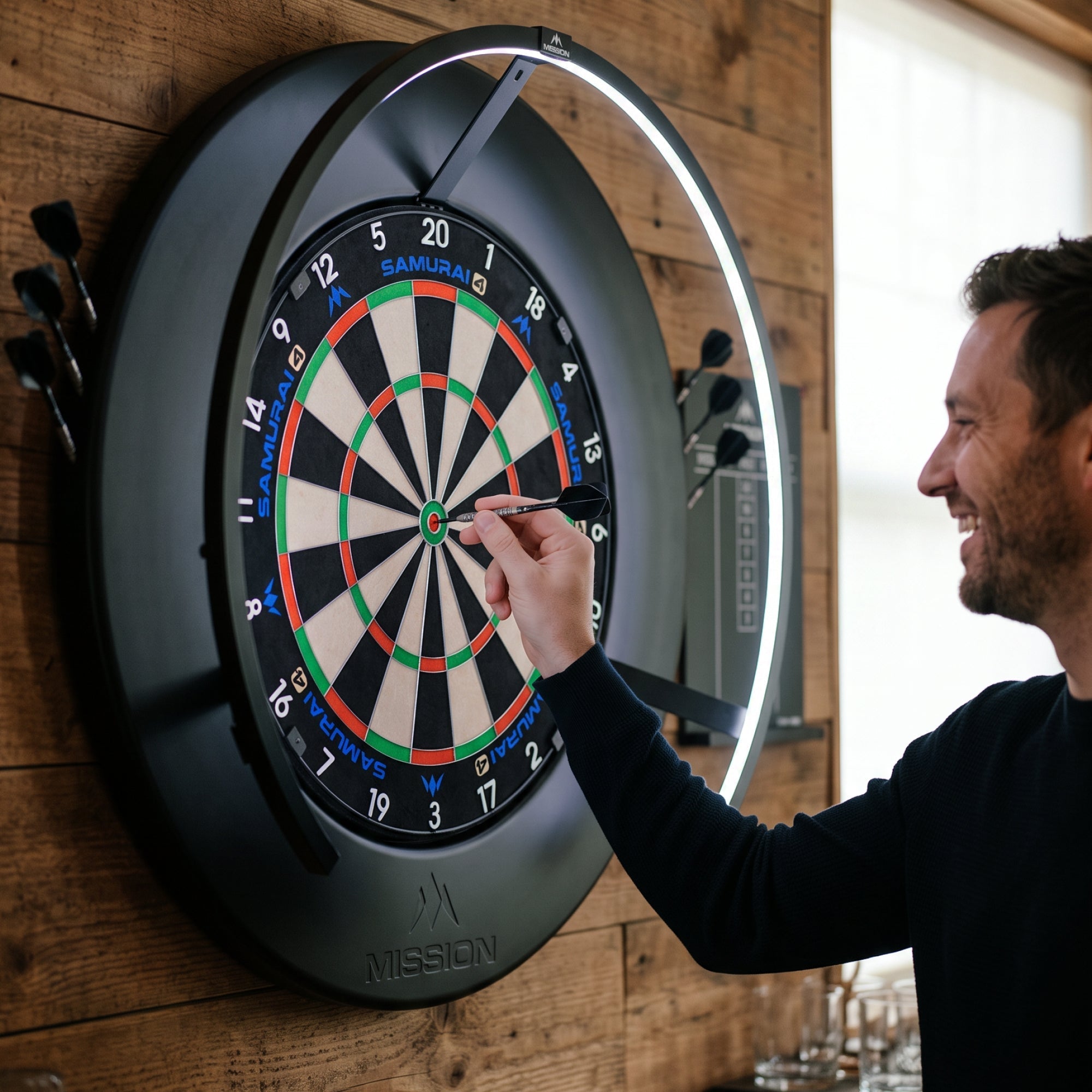 Dartboard Surround - Logo - Built in Dart Holder