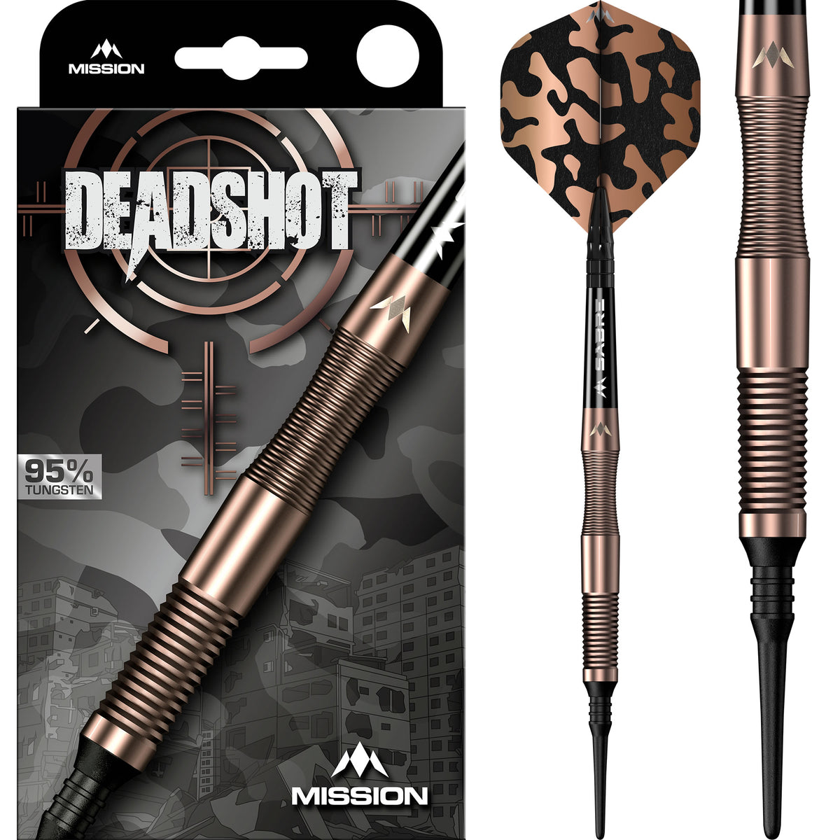 Dead Shot Darts - Soft Tip - 95% Tungsten - Bronze