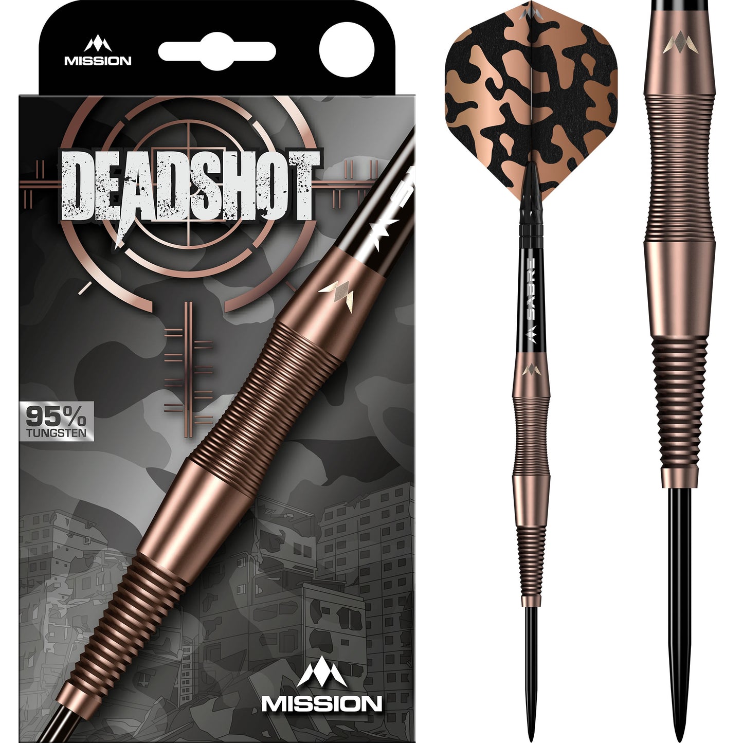 Dead Shot Darts - Steel Tip - 95% Tungsten - Bronze