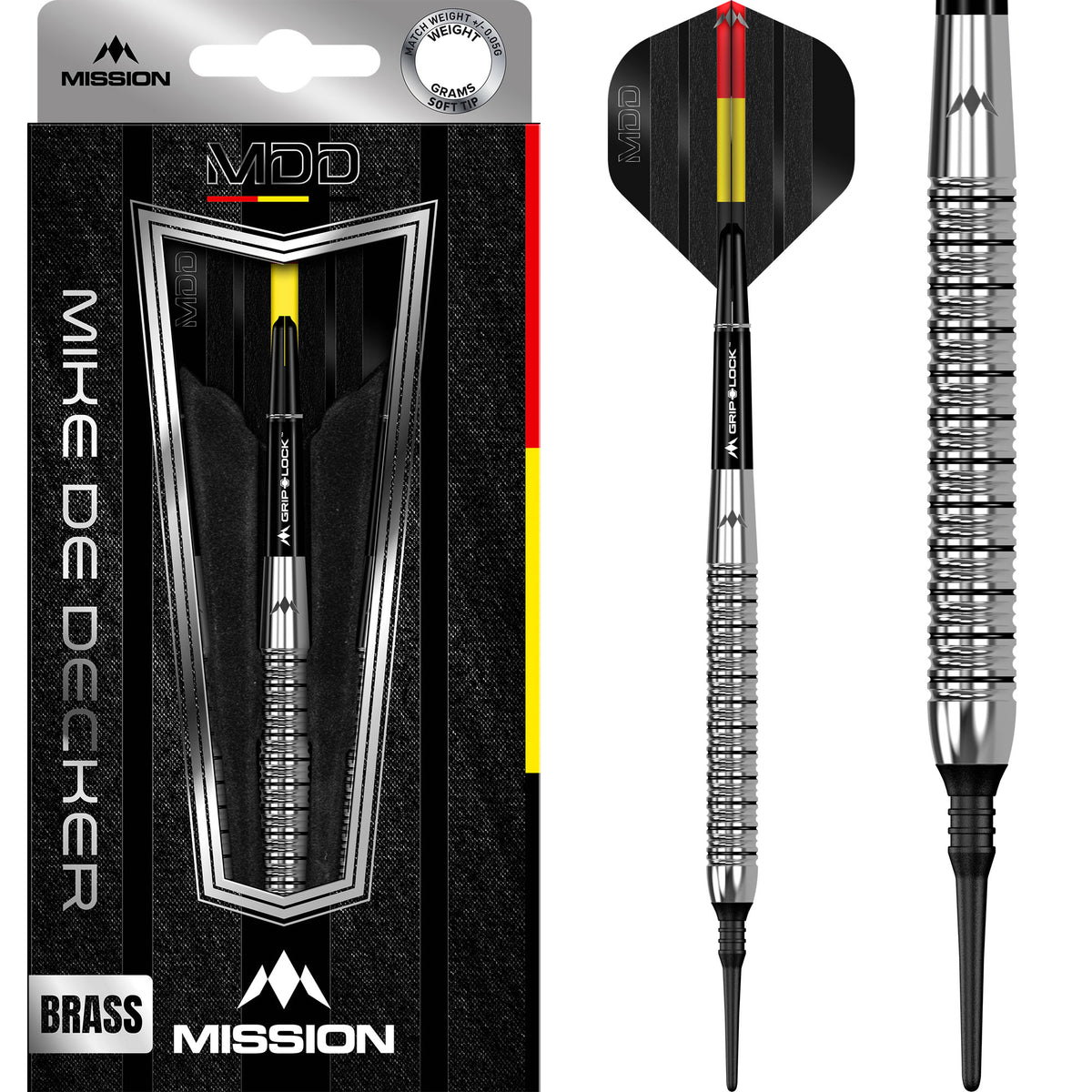 Mike De Decker Darts - Soft Tip - Brass - Tungsten Look - 18g