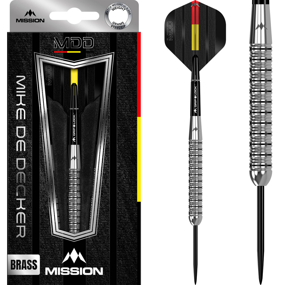 Mike De Decker Darts - Steel Tip - Brass - Tungsten Look - 20g