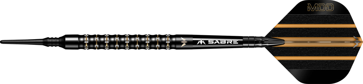 Mike De Decker Darts - Soft Tip - 95% Tungsten - Black & Gold PVD - 20g