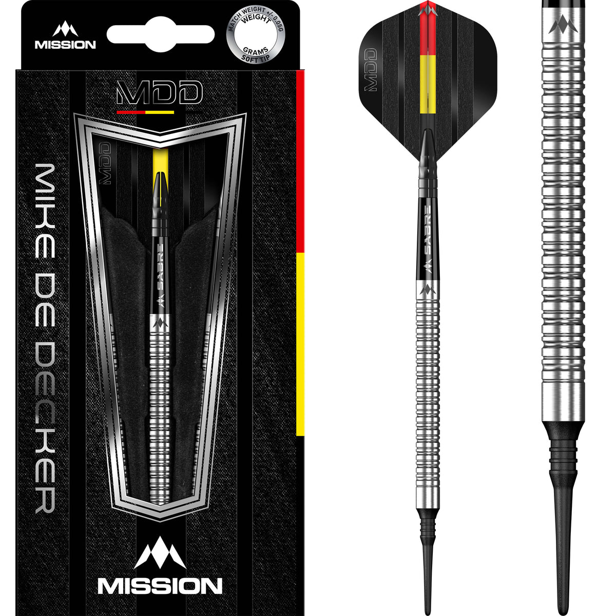 Mike De Decker Darts - Soft Tip - 95% Tungsten - Silver - 20g