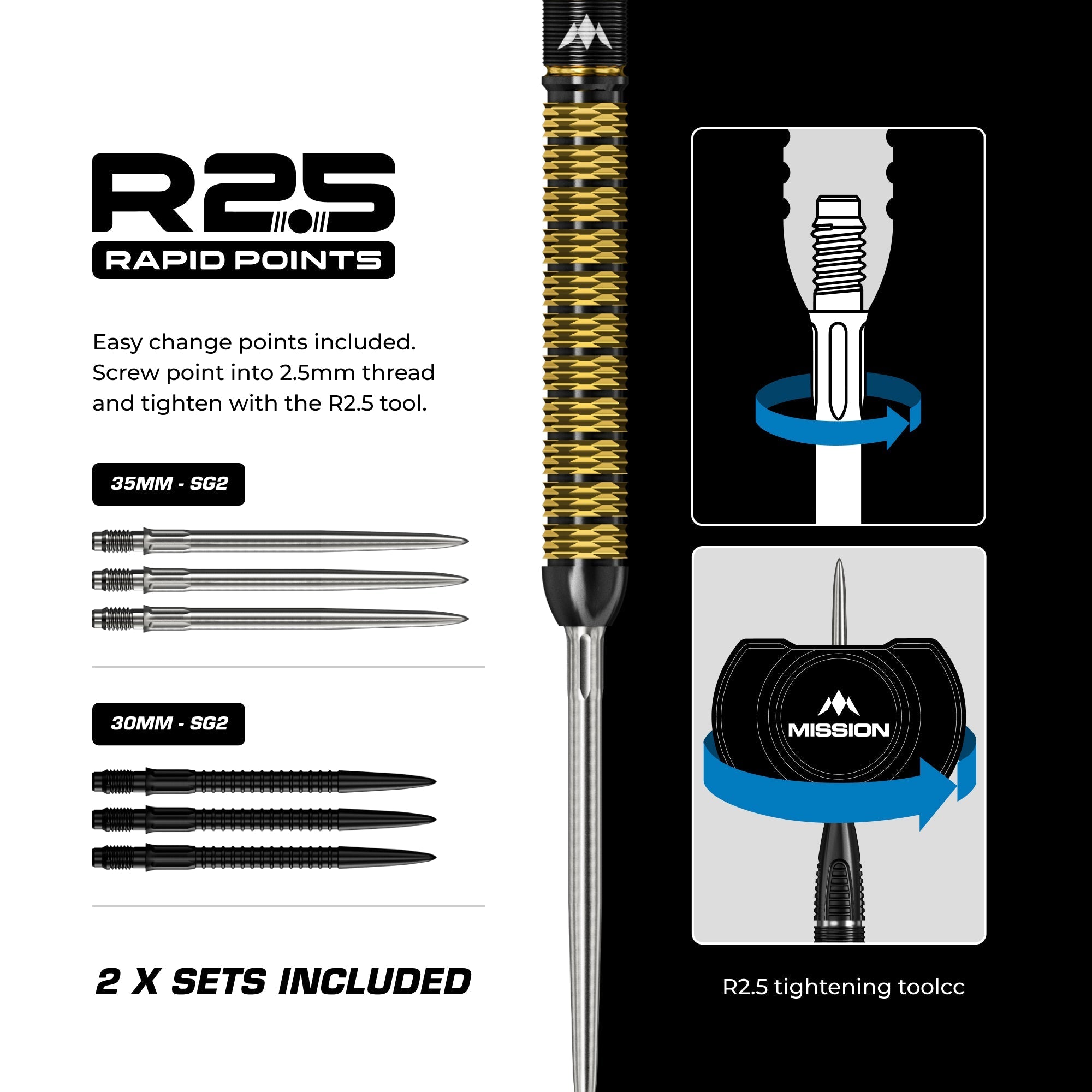 Collab Series R2.5 Darts - Steel Tip - 95% Tungsten - Jake Kenyon
