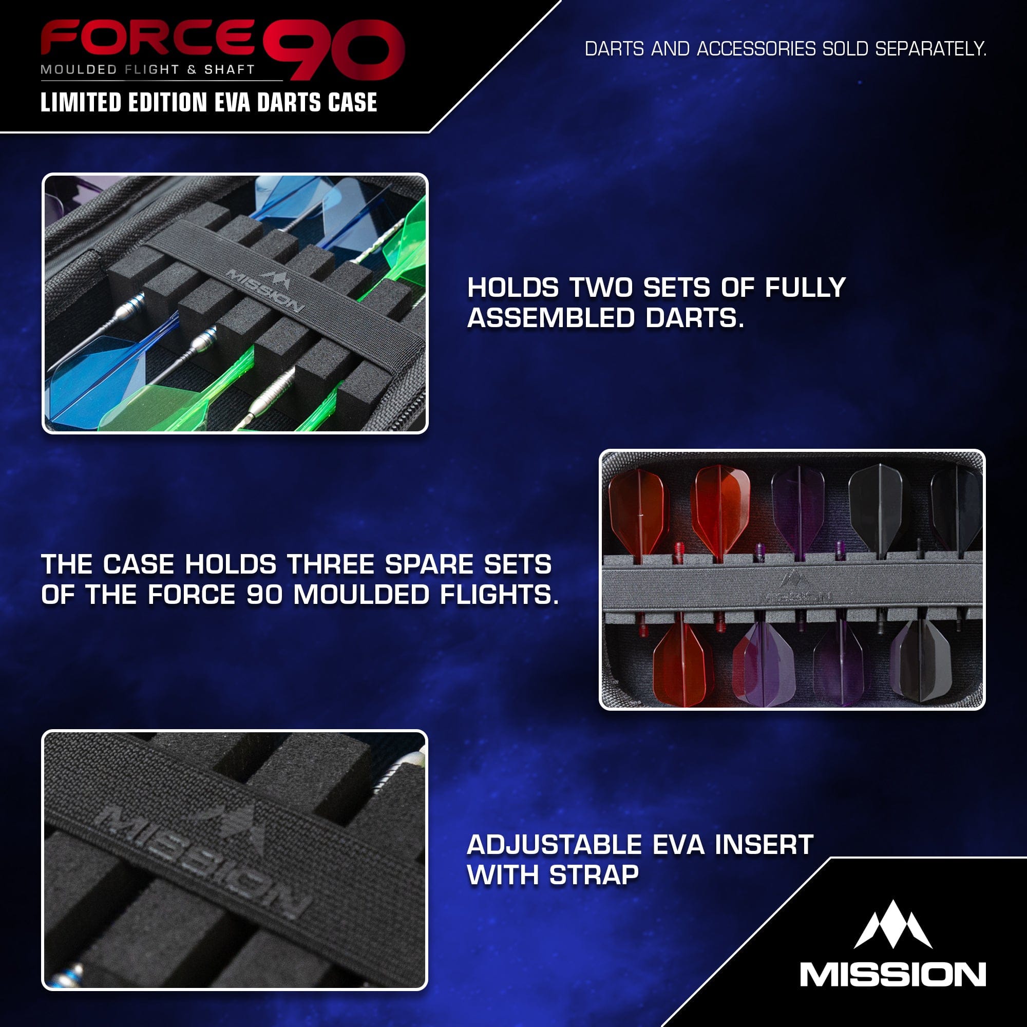 Mission Force 90 Dart Case - EVA Moulded Wallet - Limited Edition - Large - Grey Denim