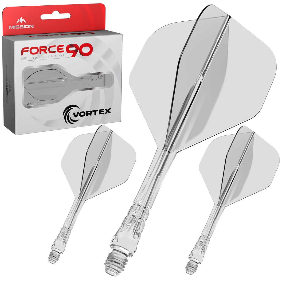 Force 90 Vortex - Moulded Flight & Shaft - Standard No2 - Clear