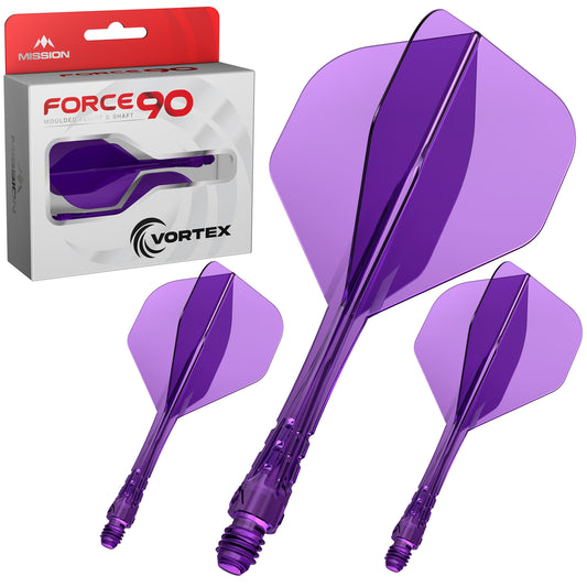 Force 90 Vortex - Moulded Flight & Shaft - Standard No2 - Clear Purple