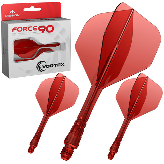 Force 90 Vortex - Moulded Flight & Shaft - Standard No2 - Clear Red