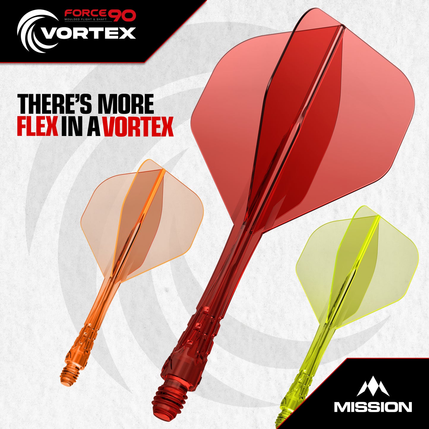 Force 90 Vortex - Moulded Flight & Shaft - Standard No2 - Clear Blue