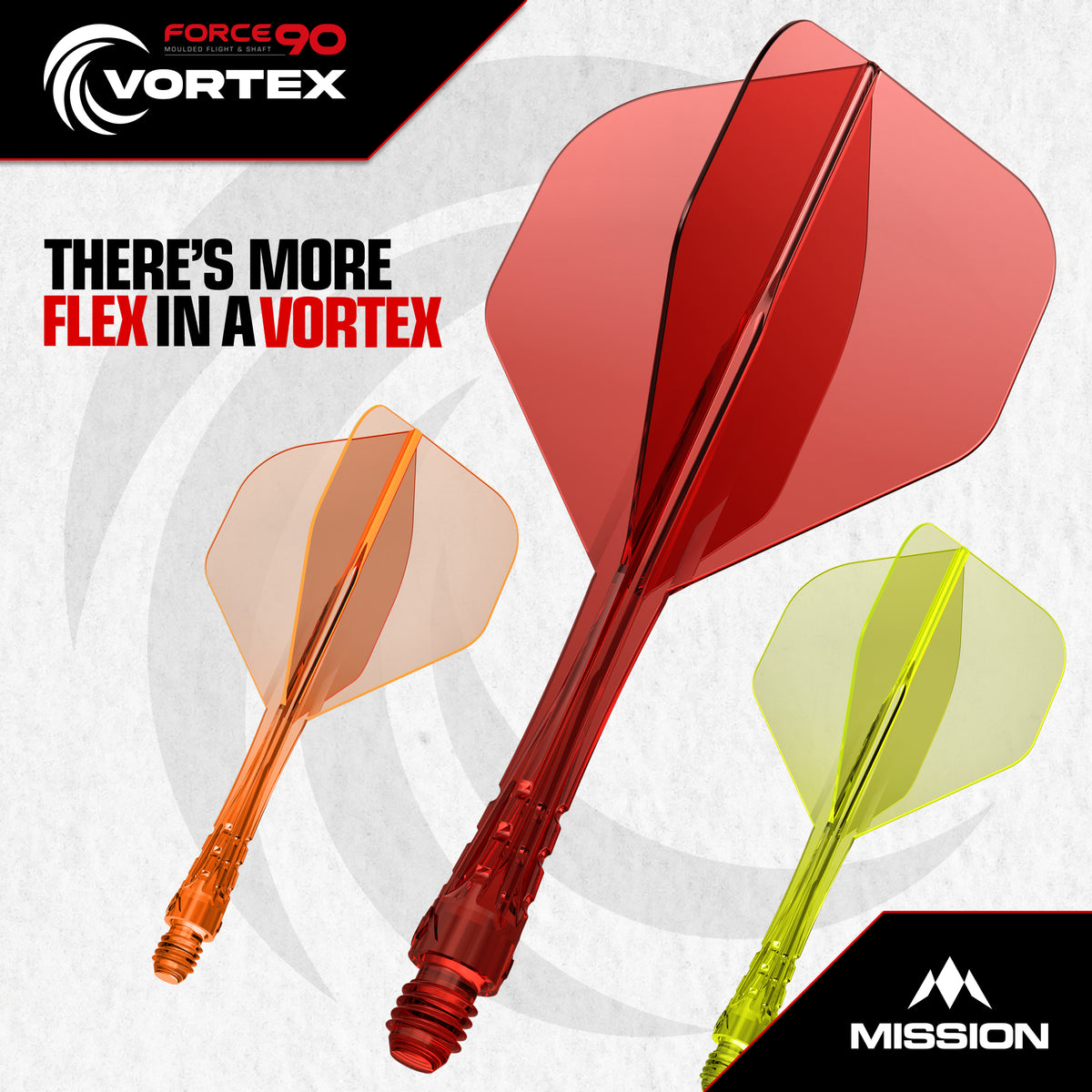 Force 90 Vortex - Moulded Flight & Shaft - Standard No2 - Solid White