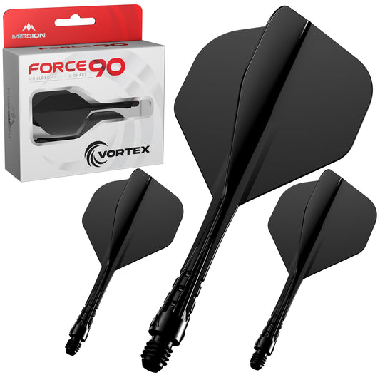 Force 90 Vortex - Moulded Flight & Shaft - Standard No2 - Solid Black