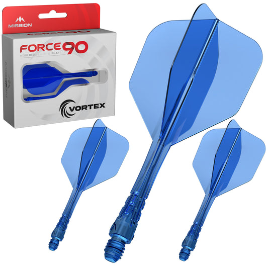 Force 90 Vortex - Moulded Flight & Shaft - Standard No6 - Clear Blue