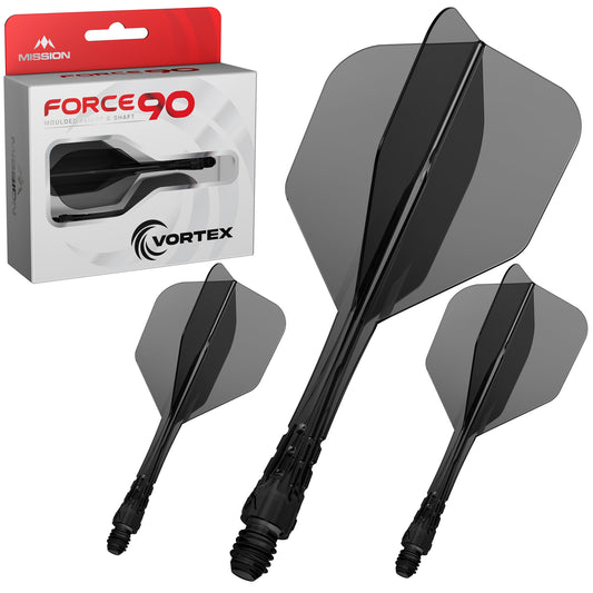 Force 90 Vortex - Moulded Flight & Shaft - Standard No6 - Clear Black